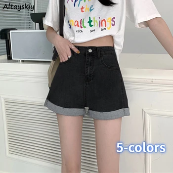 Kot şort Kadın Basit Yaygın Yaz Öğrencileri Hotsweet Streetwear Yeni Kore Tarzı 5 renkler Rahat Tüm Maç Yüksek Bel