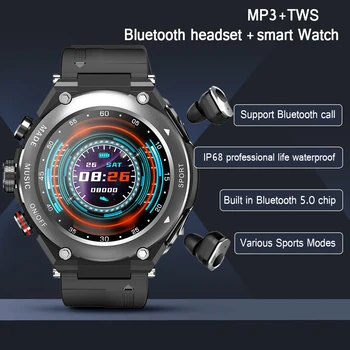 T92 Lüks akıllı saatler İle Erkekler İçin kablosuz kulaklıklar Bluetooth Çağrı Kalp Hızı Smartwatch Su Geçirmez Kadın Reloj Mujer