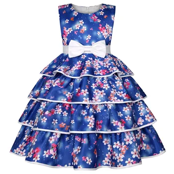 Yeni Yıl Bebek Kız Çiçek Parti Elbiseler Pamuk Astar İle Çocuk Çocuklar Prenses Zarif Noel Vestidos Infantil Giyim
