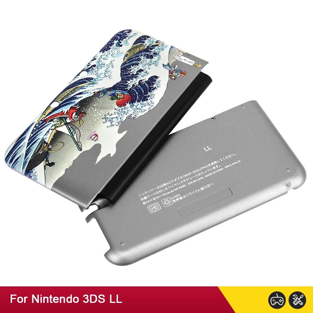 YENİ DIY Baskılı A & E Ön Kapak Değiştirme Üst ve Alt Kapak Tam Konut Shell Kılıf Nintendo 3DS XL / LL Aksesuarları