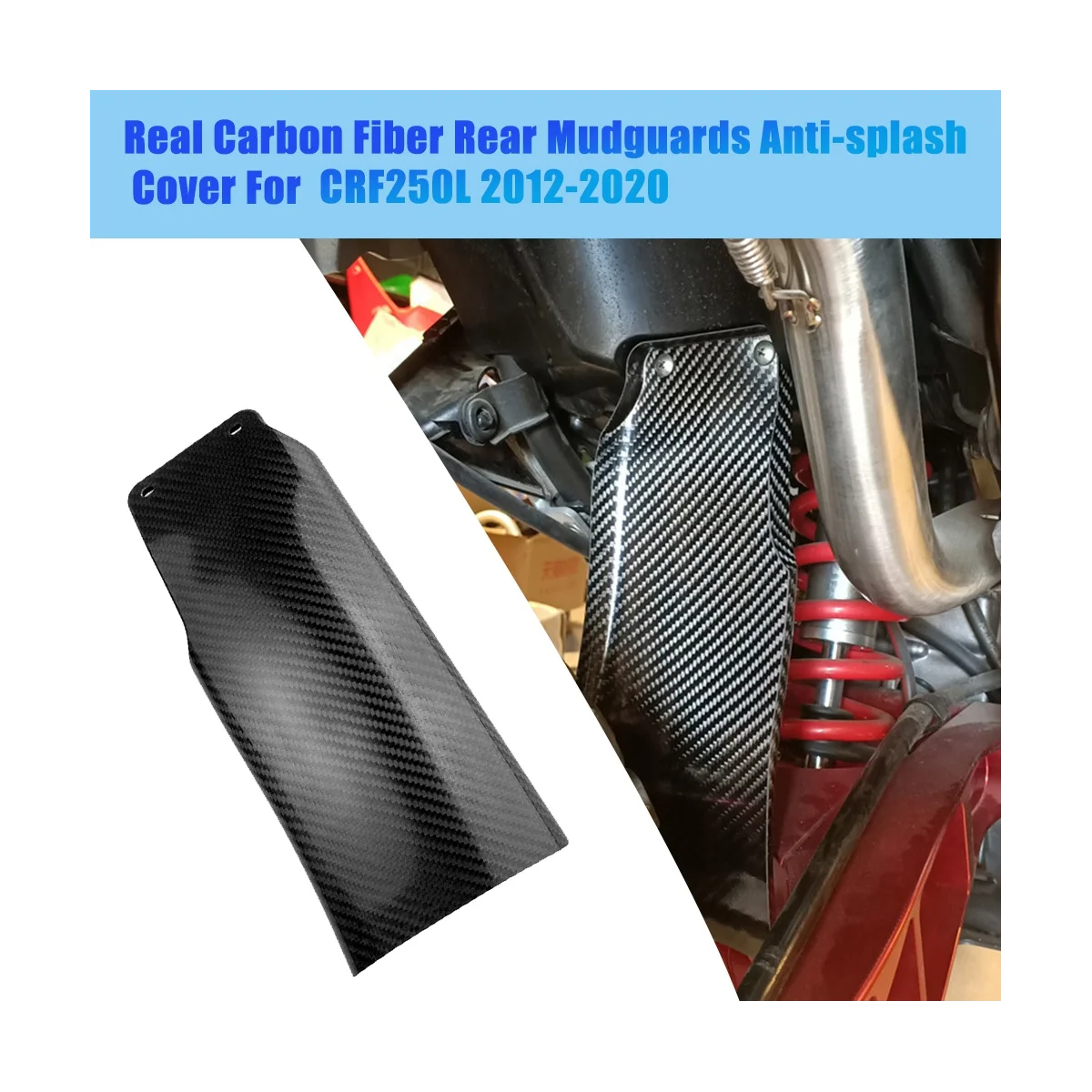 Gerçek Karbon Fiber Arka Çamurluklar Kapak CRF250L 2012-2020 Kir Bisikletleri Şok Çamur Flaps