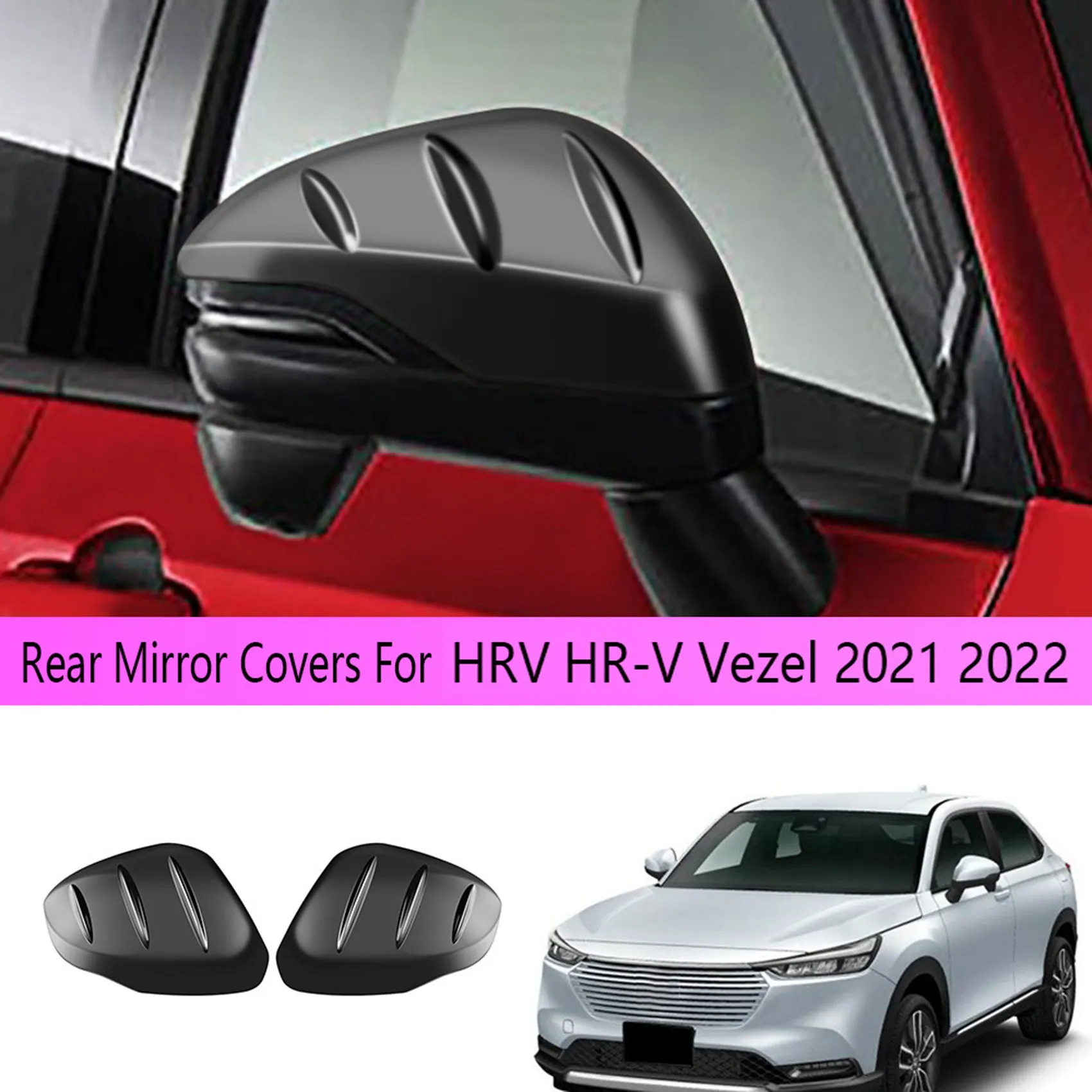 Mat Siyah Araba dikiz aynası Trim Kapakları Kapı yan ayna kapağı Honda HRV için HR-V Vezel 2021 2022