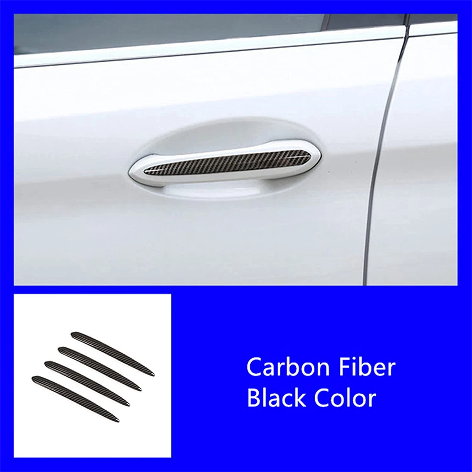 Araba Styling Dış Kapı Kolu Şeritler dekorasyon çıkartması Trim için BMW 5 Serisi G30 G38 2018-2021 Karbon Desen Siyah