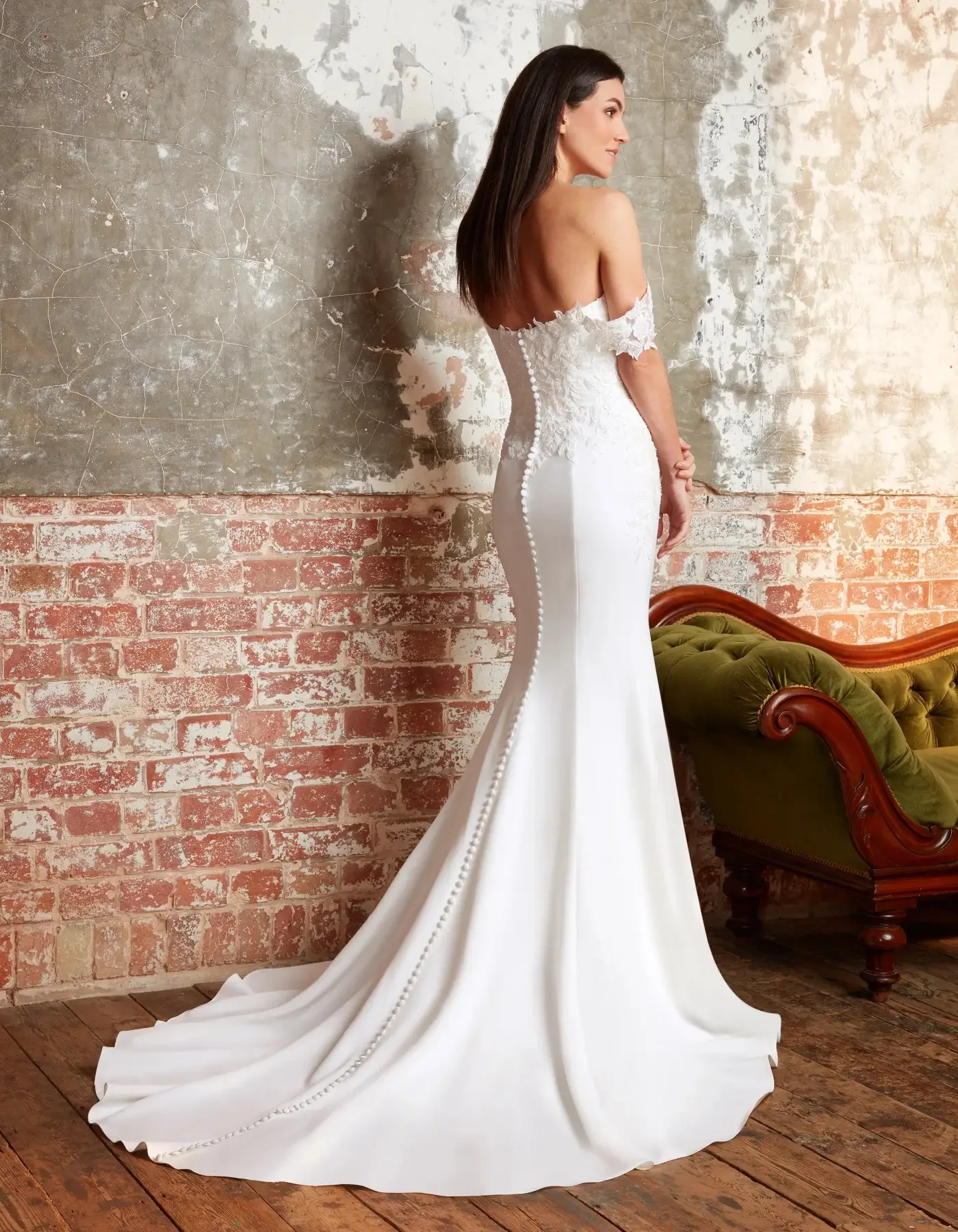 Mermaid düğün elbisesi Lüks Krep Kılıf İle omuz Askıları Kısa Kollu gelinlikler