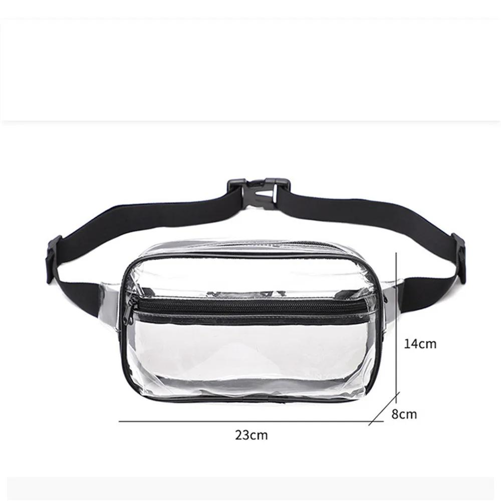 Yeni Şeffaf Bel Çantası PVC Geniş Kayış omuzdan askili çanta Sıçrama geçirmez Açık Çapraz vücut Çanta Telefon Küçük Sorunları