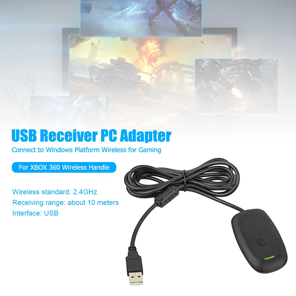 Oyun Konsolu Denetleyici PC Alıcı Oyun Aksesuarları Profesyonel Kablosuz Gamepad USB Alıcı Xbox 360 Kablosuz Kolu