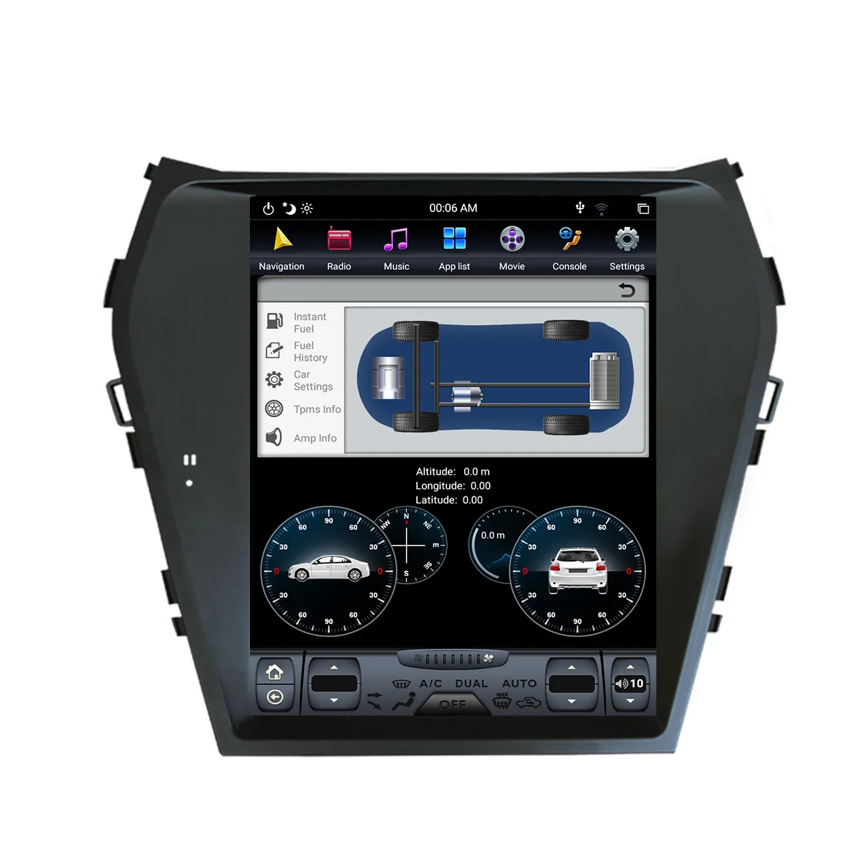 Hyundai için IX45 Hyundai Santa Fe 2013 - 2019 İçin Araba Radyo Ekran GPS Navigasyon 128GB Android CARPLAY Multimedya Oynatıcı Ses