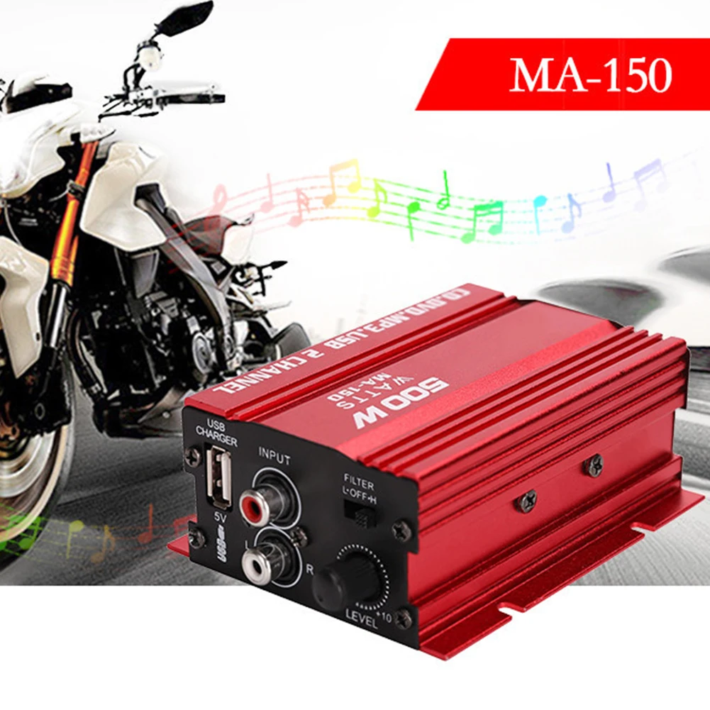 12 V 40 W Ev Amplifikatör Güç Mini Ses Subwoofer Araba Motosiklet Stereo 2 Kanal Alüminyum Alaşım Hi-Fi Evrensel LED Göstergesi