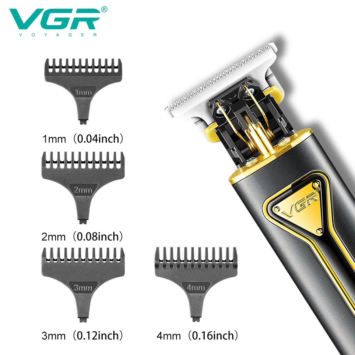 VGR T9 Saç Kesme Metal Saç Düzeltici Profesyonel Sakal Tıraş Makinesi Şarj Edilebilir Saç Kesimi Makinesi Akülü Düzeltici Erkekler için Yeni V-009