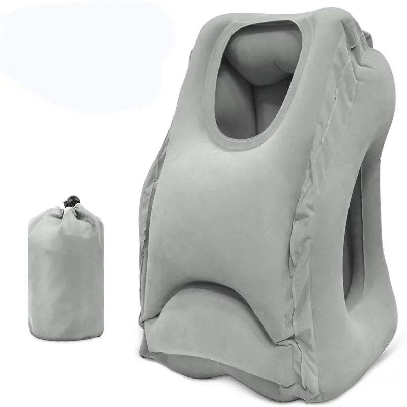 PVC şişme hava yastığı Seyahat Yastık Kafalık Çene Desteği Yastıkları Uçak Araba Otobüs Ofis Dinlenme Boyun Şekerleme Yükseltilmiş Pillo