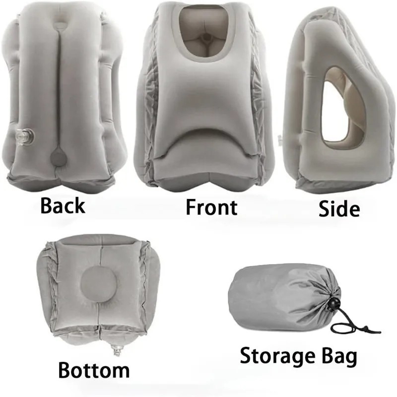 PVC şişme hava yastığı Seyahat Yastık Kafalık Çene Desteği Yastıkları Uçak Araba Otobüs Ofis Dinlenme Boyun Şekerleme Yükseltilmiş Pillo